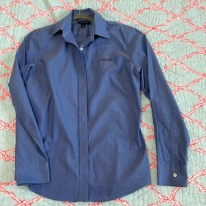Lands' End Blue Button Down Shirt Tailored Long-Sleeve shirt #2